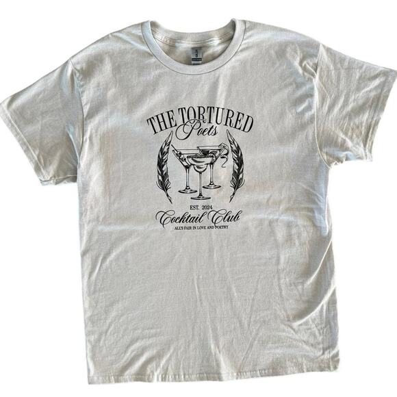 Cocktail Club Tortured Poets Department TTPD Gray Women's Small T-Shirt - Picture 3 of 7